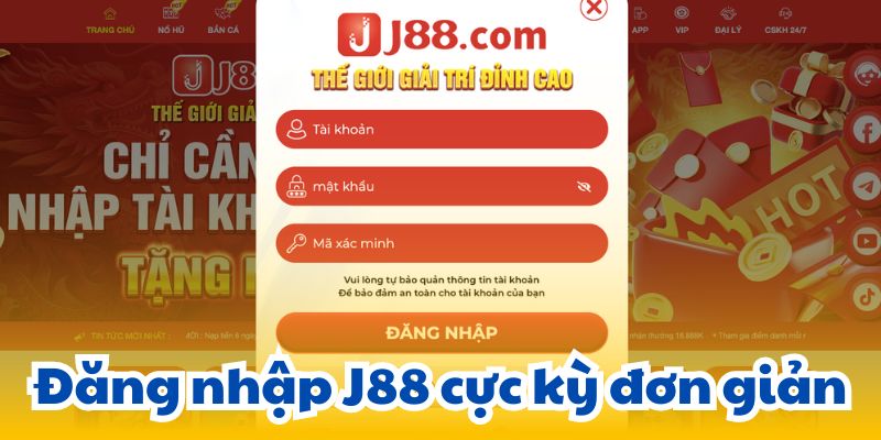 Đăng nhập J88 cực kỳ đơn giản