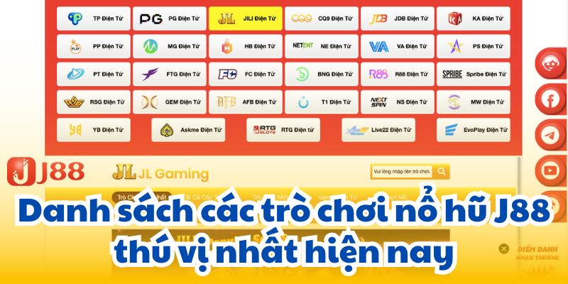 Danh sách các trò chơi nổ hũ J88 thú vị nhất hiện nay