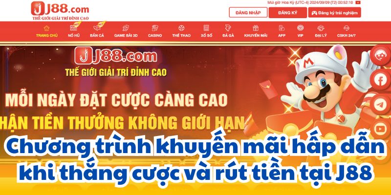 Chương trình khuyến mãi hấp dẫn khi thắng cược và rút tiền tại J88