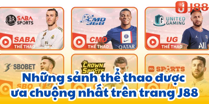 Những sảnh thể thao được ưa chuộng nhất trên trang J88